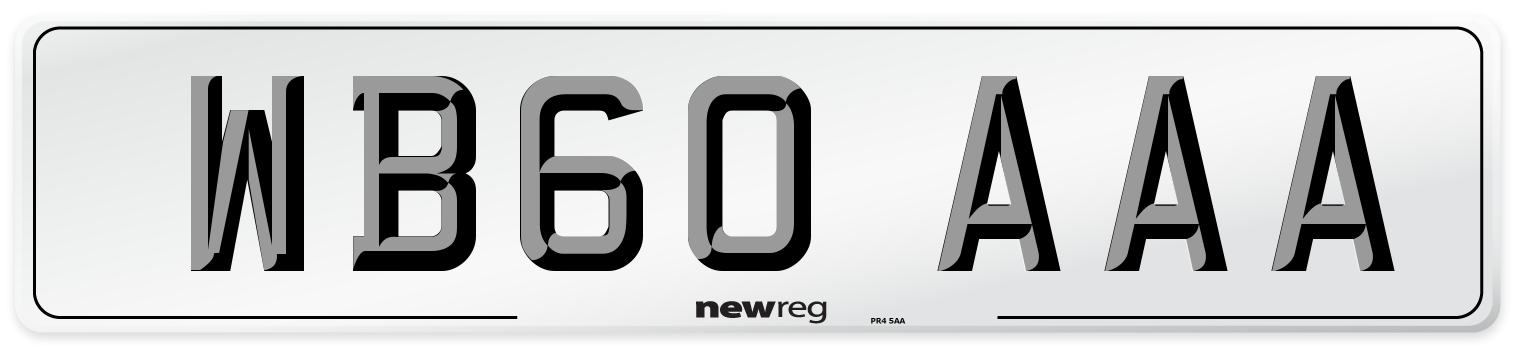 WB60 AAA Number Plate from New Reg